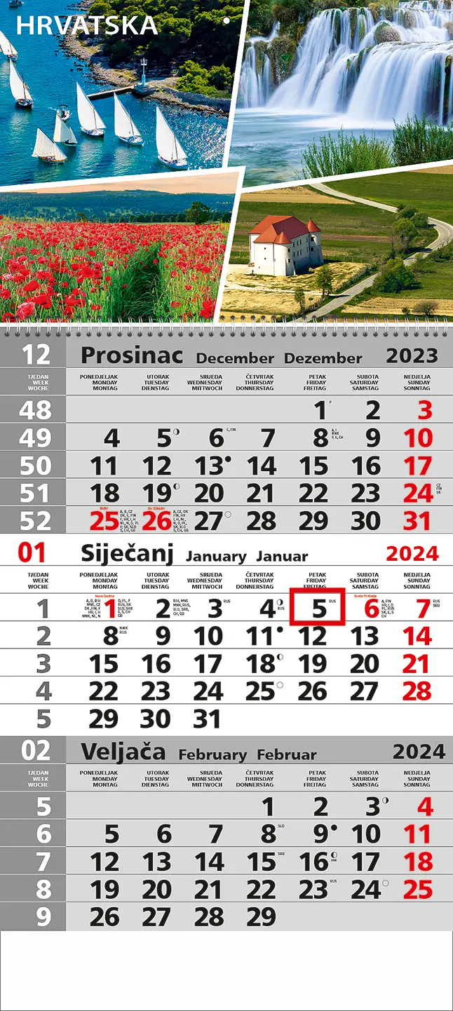 kalendar sa slikom 2024